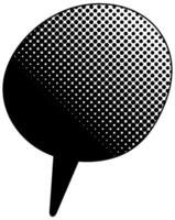 Graphic design of a speech bubble with a gradient halftone effect vector