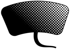 speech bubble design featuring halftone patterns in black vector
