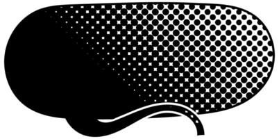 Unique black and white dotted speech bubble vector