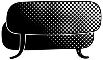 Modern speech bubble design with unique halftone pattern details vector