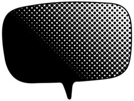 Creative black and white halftone speech bubble design vector