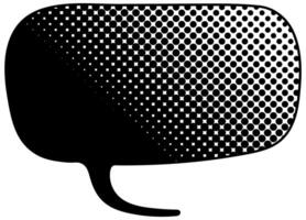 Creative speech bubble design with halftone gradient pattern vector