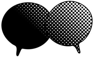 Visual art featuring overlapping speech bubble in high contrast vector