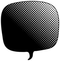 Unique art design with halftone dots on a speech bubble shape vector