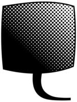 Black and white speech bubble with dotted texture pattern vector