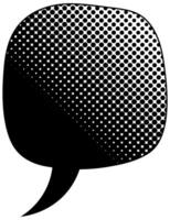 Creative black and white speech bubble with halftone effect vector