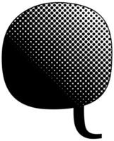 Creative black and white speech bubble design with dotted pattern vector