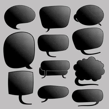 Speech bubbles in different shapes and sizes for design use vector