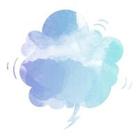 Creative speech bubble illustration in soft blue and white tones vector