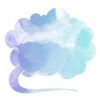 Colorful abstract speech bubble illustration with soft hues and texture vector