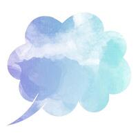 Watercolor speech bubble illustration with soft colors and shapes vector