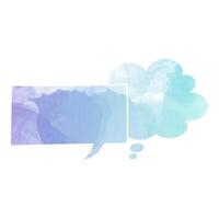 Colorful abstract watercolor speech bubble with soft clouds vector