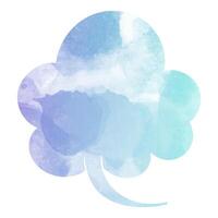 Soft watercolor speech bubble in serene pastel hues above a background vector