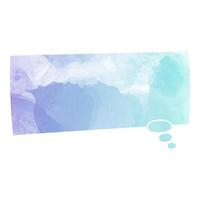 Abstract watercolor speech bubble in calming blue and green tones vector
