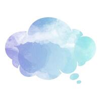Soft watercolor speech bubble in soothing blue tones fill the canvas vector