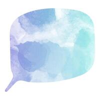 Artistic speech bubble in blue and green watercolor style vector