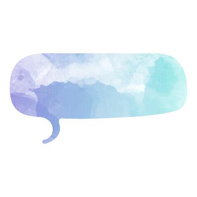 Creative speech bubble design with watercolor effect for digital use