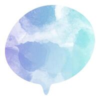 Soft watercolor speech bubble showcasing gentle blue hues and patterns vector