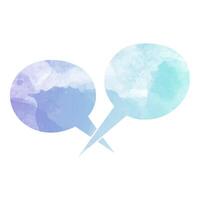 Colorful speech bubbles overlapping in a creative design vector
