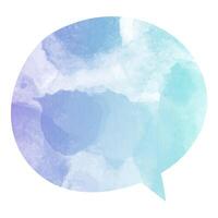 Calm blue watercolor illustration in a speech bubble style vector