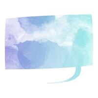 Beautiful abstract watercolor speech bubble with cool colors vector