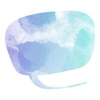 Artistic watercolor speech bubble in calming blue tones vector
