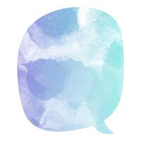 Colorful watercolor speech bubble against a textured backdrop vector