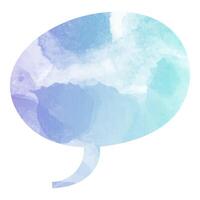 Soft watercolor speech bubble design on a white background vector