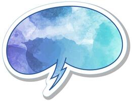 Creative blue speech bubble design with lightning bolt accent vector