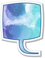 Colorful speech bubble featuring a cup shape with blue hues vector