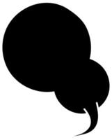 Creative black silhouette depicting a peanut speech bubble design vector