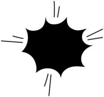 Artistic black burst speech bubble on white background vector