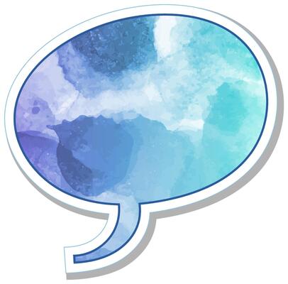 Creative watercolor speech bubble design for various projects