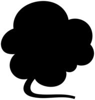 Unique cloud shaped black speech bubble symbol with smooth curves and shapes vector