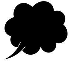 Unique cloud shaped black speech bubble with distinct shape and style vector
