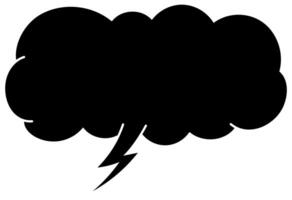 Creative cloud shaped speech bubble with a lightning bolt illustration vector
