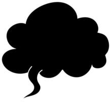 cloud shaped speech bubble silhouette against white background vector