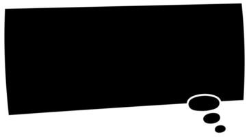 Artistic black horizontal speech bubble with white background vector