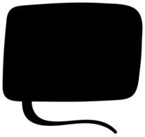 Black silhouette of a square speech bubble on a background vector
