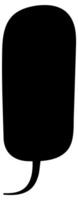 Minimalist silhouette of a vertical speech bubble against a soft backdrop vector