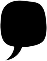 Speech bubble outline with solid black color and no texts vector