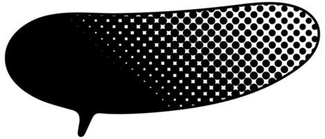 Stylish speech bubble featuring a halftone gradient pattern in black vector