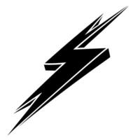 Hand drawn thunderbolt illustration depicting a lightning shape vector
