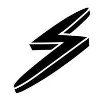 Hand drawn black and white thunder symbol representing stormy weather vector