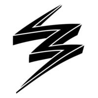 Hand drawn depiction of thunderbolts in dynamic design vector