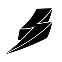 Hand drawn thunder design representing a powerful storm symbol vector