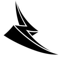 Hand drawn black thunderbolt design showcasing energy vector