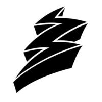 Hand drawn thunder bolt design in bold artistic style vector
