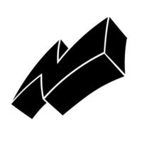 Hand drawn thunder symbol representing stormy weather event vector