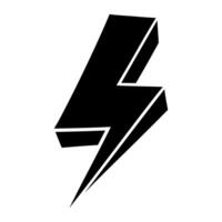 Hand drawn thunder symbol reflecting energy and nature's force vector